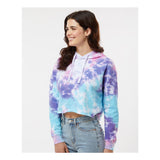 8333 Colortone Women's Tie-Dyed Crop Hooded Sweatshirt Cotton Candy