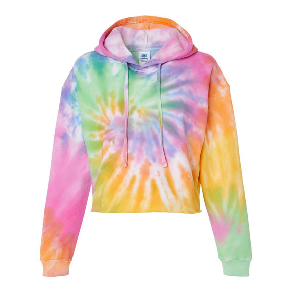 8333 Colortone Women's Tie-Dyed Crop Hooded Sweatshirt Eternity