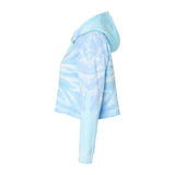 8333 Colortone Women's Tie-Dyed Crop Hooded Sweatshirt Lagoon