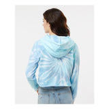 8333 Colortone Women's Tie-Dyed Crop Hooded Sweatshirt Lagoon