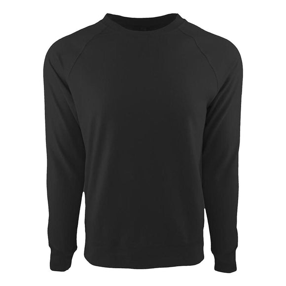 9000 Next Level Unisex Laguna Raglan Crewneck Sweatshirt Graphite Black