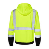 JS154 Kishigo Hi-Vis Hooded Sweatshirt Lime