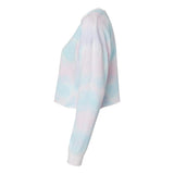 AFX24CRP Independent Trading Co. Women's Lightweight Crop Crew Pullover Tie Dye Cotton Candy