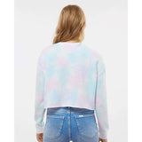 AFX24CRP Independent Trading Co. Women's Lightweight Crop Crew Pullover Tie Dye Cotton Candy