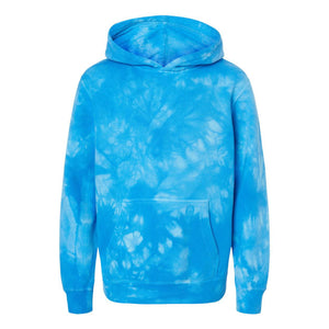 PRM1500TD Independent Trading Co. Youth Midweight Tie-Dye Hooded Pullover Tie Dye Aqua Blue