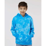 PRM1500TD Independent Trading Co. Youth Midweight Tie-Dye Hooded Pullover Tie Dye Aqua Blue