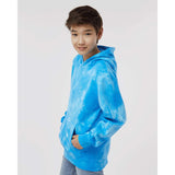 PRM1500TD Independent Trading Co. Youth Midweight Tie-Dye Hooded Pullover Tie Dye Aqua Blue