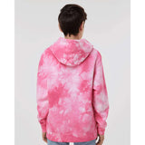 PRM1500TD Independent Trading Co. Youth Midweight Tie-Dye Hooded Pullover Tie Dye Pink