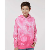 PRM1500TD Independent Trading Co. Youth Midweight Tie-Dye Hooded Pullover Tie Dye Pink