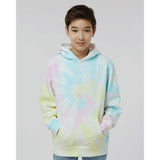 PRM1500TD Independent Trading Co. Youth Midweight Tie-Dye Hooded Pullover Tie Dye Sunset Swirl