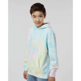 PRM1500TD Independent Trading Co. Youth Midweight Tie-Dye Hooded Pullover Tie Dye Sunset Swirl