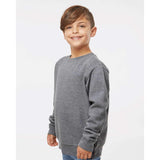 2225 LAT Youth Elevated Fleece Crewneck Sweatshirt Granite Heather