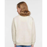 2225 LAT Youth Elevated Fleece Crewneck Sweatshirt Natural Heather