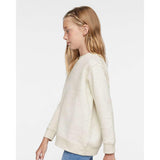 2225 LAT Youth Elevated Fleece Crewneck Sweatshirt Natural Heather