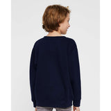 2225 LAT Youth Elevated Fleece Crewneck Sweatshirt Navy