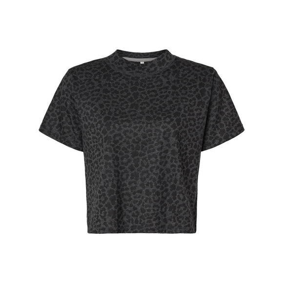 3518 LAT Women's Boxy Tee Black Leopard