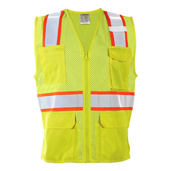 1586 Kishigo Women's Standard Vest Lime/ Orange