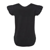 4439 Rabbit Skins Infant Flutter Sleeve Baby Rib Bodysuit Black