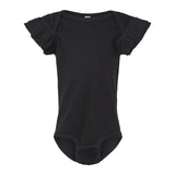 4439 Rabbit Skins Infant Flutter Sleeve Baby Rib Bodysuit Black