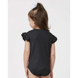 4439 Rabbit Skins Infant Flutter Sleeve Baby Rib Bodysuit Black