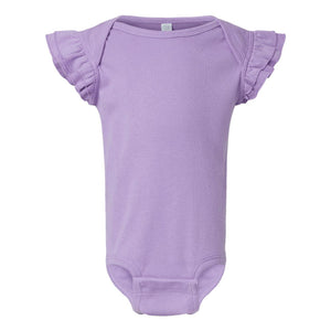 4439 Rabbit Skins Infant Flutter Sleeve Baby Rib Bodysuit Lavender