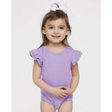 4439 Rabbit Skins Infant Flutter Sleeve Baby Rib Bodysuit Lavender