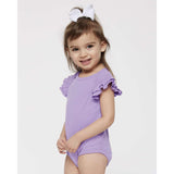 4439 Rabbit Skins Infant Flutter Sleeve Baby Rib Bodysuit Lavender