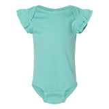 4439 Rabbit Skins Infant Flutter Sleeve Baby Rib Bodysuit Saltwater