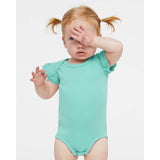 4439 Rabbit Skins Infant Flutter Sleeve Baby Rib Bodysuit Saltwater