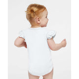 4439 Rabbit Skins Infant Flutter Sleeve Baby Rib Bodysuit White