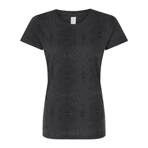 3516 LAT Women's Fine Jersey Tee Black Reptile