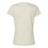 3516 LAT Women's Fine Jersey Tee Natural Leopard