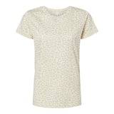 3516 LAT Women's Fine Jersey Tee Natural Leopard