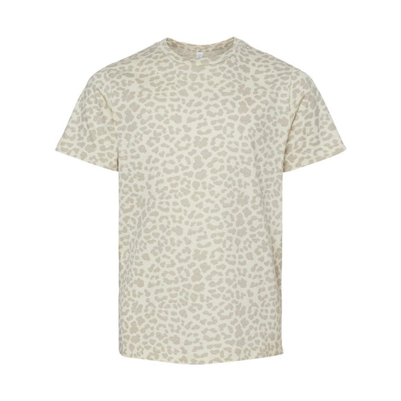 6101 LAT Youth Fine Jersey Tee Natural Leopard