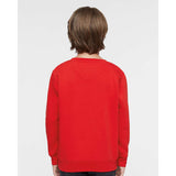 2225 LAT Youth Elevated Fleece Crewneck Sweatshirt Red