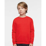 2225 LAT Youth Elevated Fleece Crewneck Sweatshirt Red