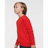 2225 LAT Youth Elevated Fleece Crewneck Sweatshirt Red