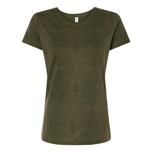 3516 LAT Women's Fine Jersey Tee Green Reptile