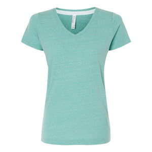 3591 LAT Women's Harborside Mélange V-Neck Tee Saltwater Melange