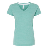 3591 LAT Women's Harborside Mélange V-Neck Tee Saltwater Melange