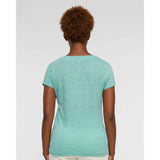 3591 LAT Women's Harborside Mélange V-Neck Tee Saltwater Melange