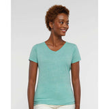 3591 LAT Women's Harborside Mélange V-Neck Tee Saltwater Melange