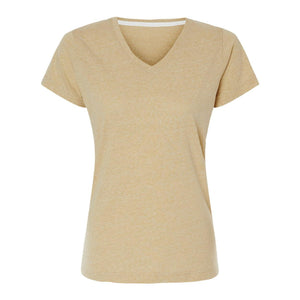 3591 LAT Women's Harborside Mélange V-Neck Tee Stone Melange