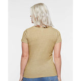 3591 LAT Women's Harborside Mélange V-Neck Tee Stone Melange