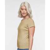 3591 LAT Women's Harborside Mélange V-Neck Tee Stone Melange