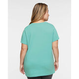 3816 LAT Curvy Collection Women's Fine Jersey Tee Saltwater