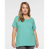 3816 LAT Curvy Collection Women's Fine Jersey Tee Saltwater