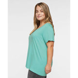 3816 LAT Curvy Collection Women's Fine Jersey Tee Saltwater