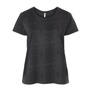 3816 LAT Curvy Collection Women's Fine Jersey Tee Black Reptile