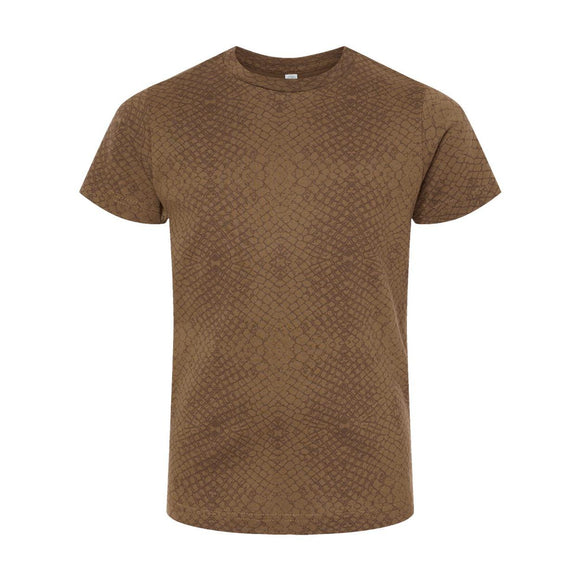 6101 LAT Youth Fine Jersey Tee Brown Reptile